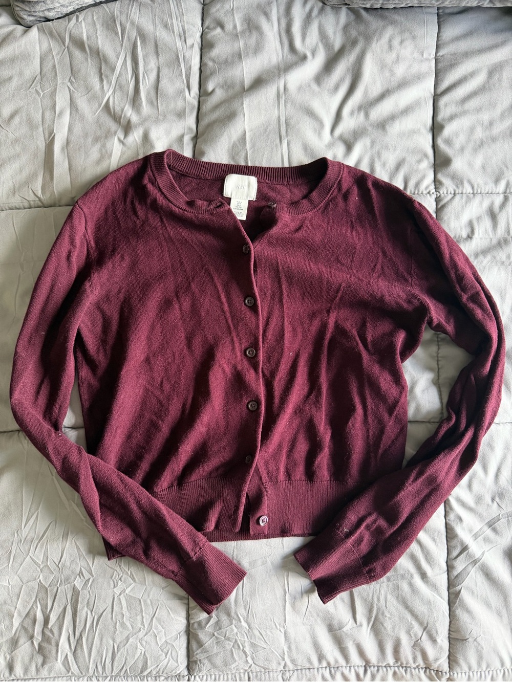 Burgundy Button-Up Cardigan